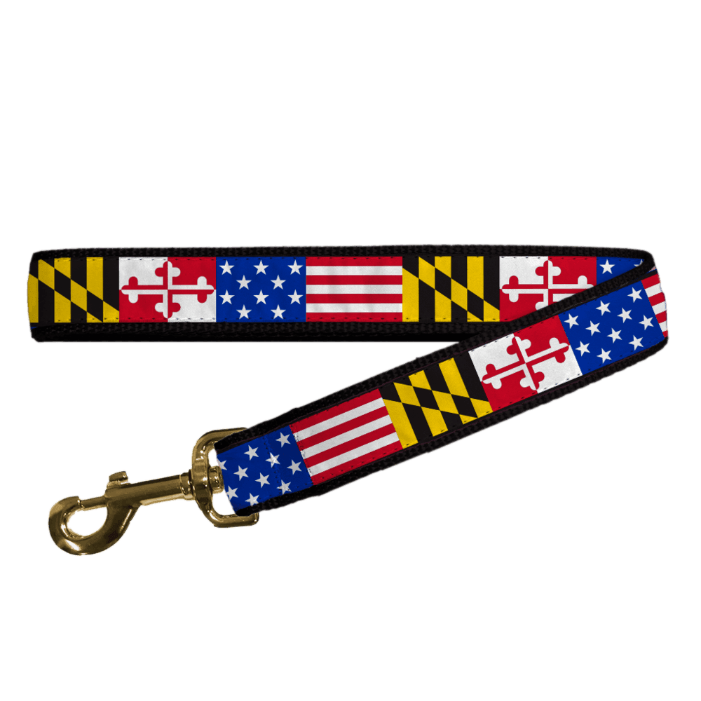 Route One Apparel Maryland & American Flag / Dog Leash