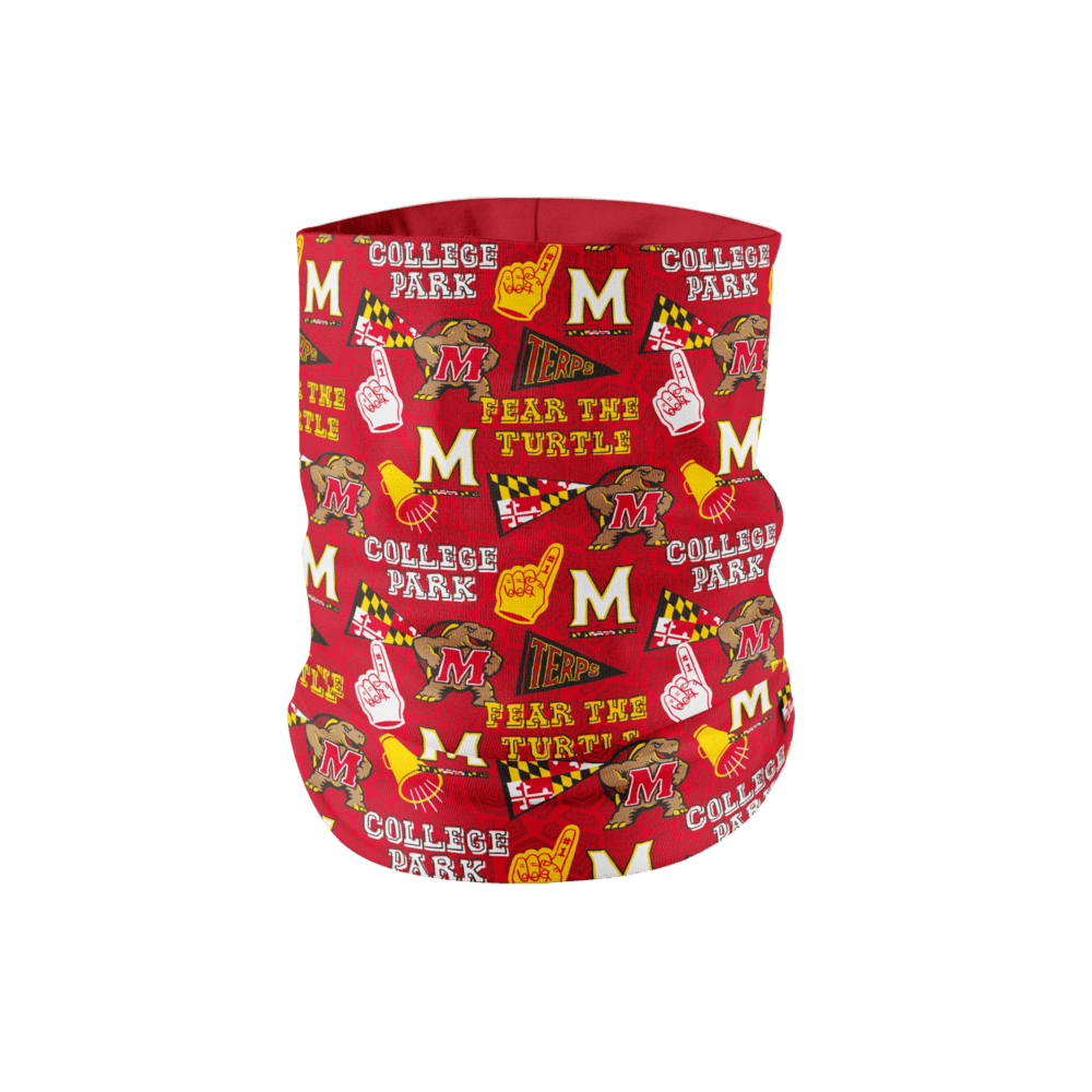 UMD Fan Pattern (Red) / Neck Gaiter - Route One Apparel