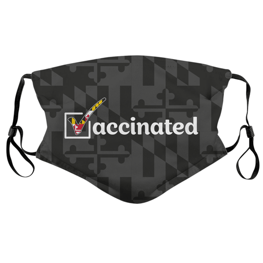 Vaccinated Check Mark with Greyscale Maryland Flag / Face Mask - Route One Apparel
