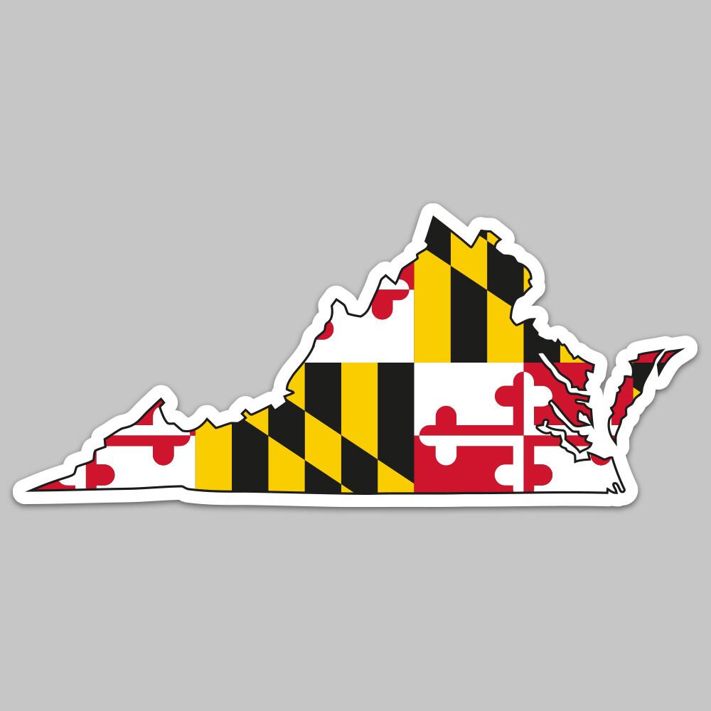 State of Virginia w/ Maryland Flag / Sticker - Route One Apparel