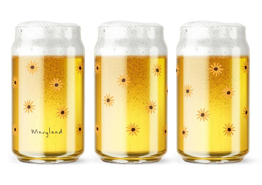 Black Eyed Susan Pattern / Beer Glass - Route One Apparel