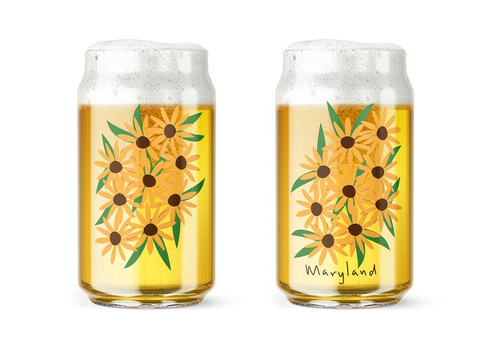 Black Eyed Susan Bouquet / Beer Glass - Route One Apparel