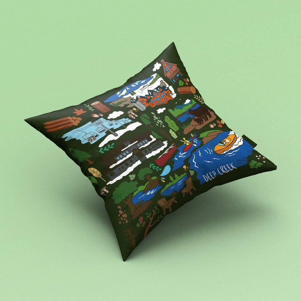 Deep Creek Mural / Throw Pillow - Route One Apparel