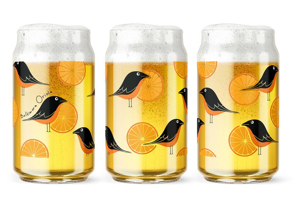 Baltimore Orange and Black Bird / Beer Glass - Route One Apparel