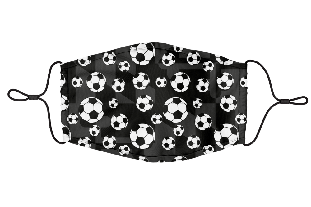 Soccer Ball Pattern w/ Greyscale Maryland Flag / Youth Face Mask - Route One Apparel