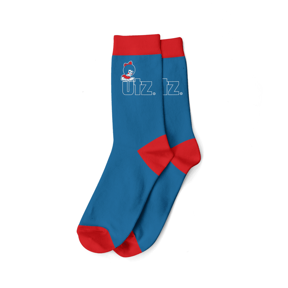 Utz Girl Logo (Blue) / Crew Socks - Route One Apparel