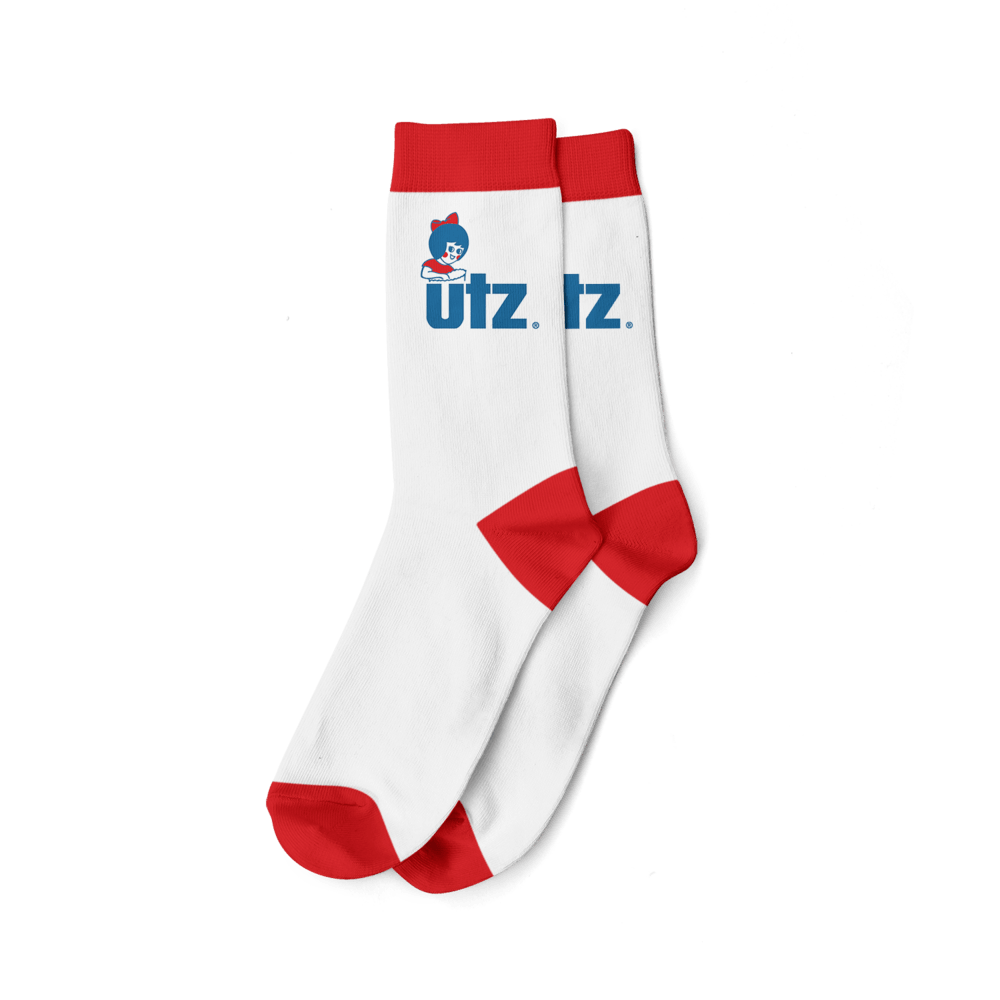 Utz Girl Logo (White) / Crew Socks - Route One Apparel