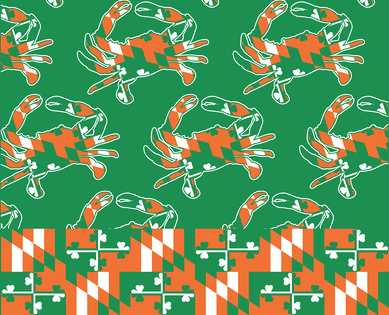 Irish Maryland Crab Pattern (Green) / Scarf - Route One Apparel