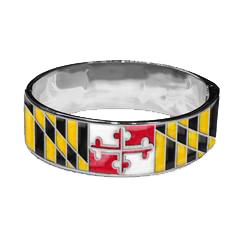 Maryland Flag Bracelet (Silver) / Enamel Bangle Bracelet - Route One Apparel