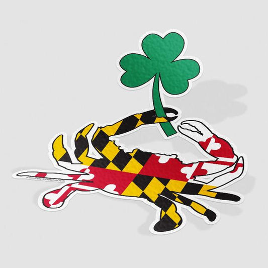 Maryland Full Flag Crab with Shamrock / Sticker - Route One Apparel