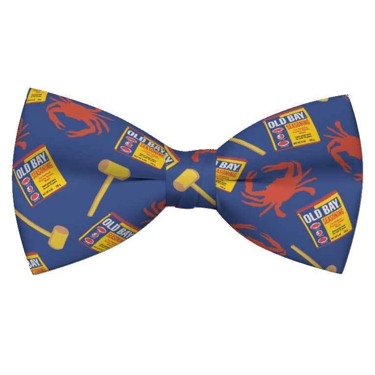 Crab, Mallet & Old Bay (Royal) / Self-Tie Bow Tie - Route One Apparel