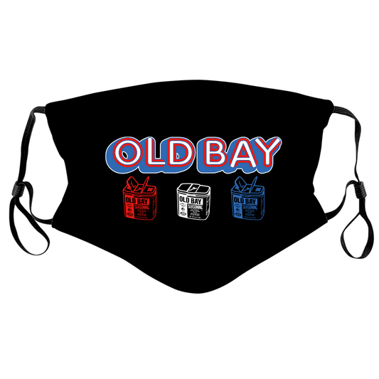 Old Bay Cans 70's Retro (Black) / Face Mask - Route One Apparel
