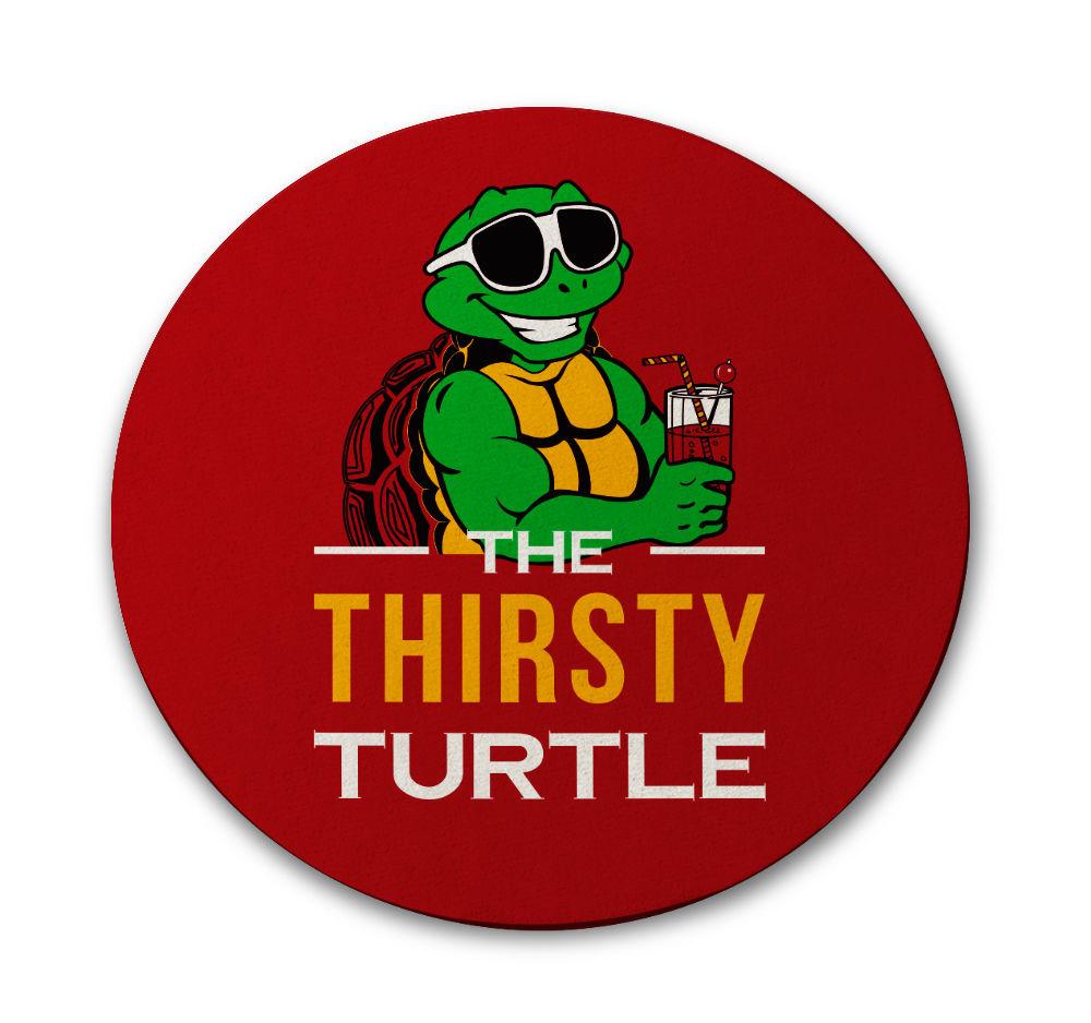 Thirsty Turtle (Red) / Cork Coaster - Route One Apparel