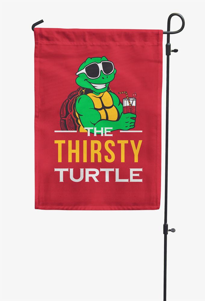 Thirsty Turtle (Red) / Garden Flag - Route One Apparel