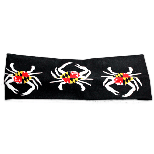 Large Maryland Flag Crab (Black) / Headband - Route One Apparel