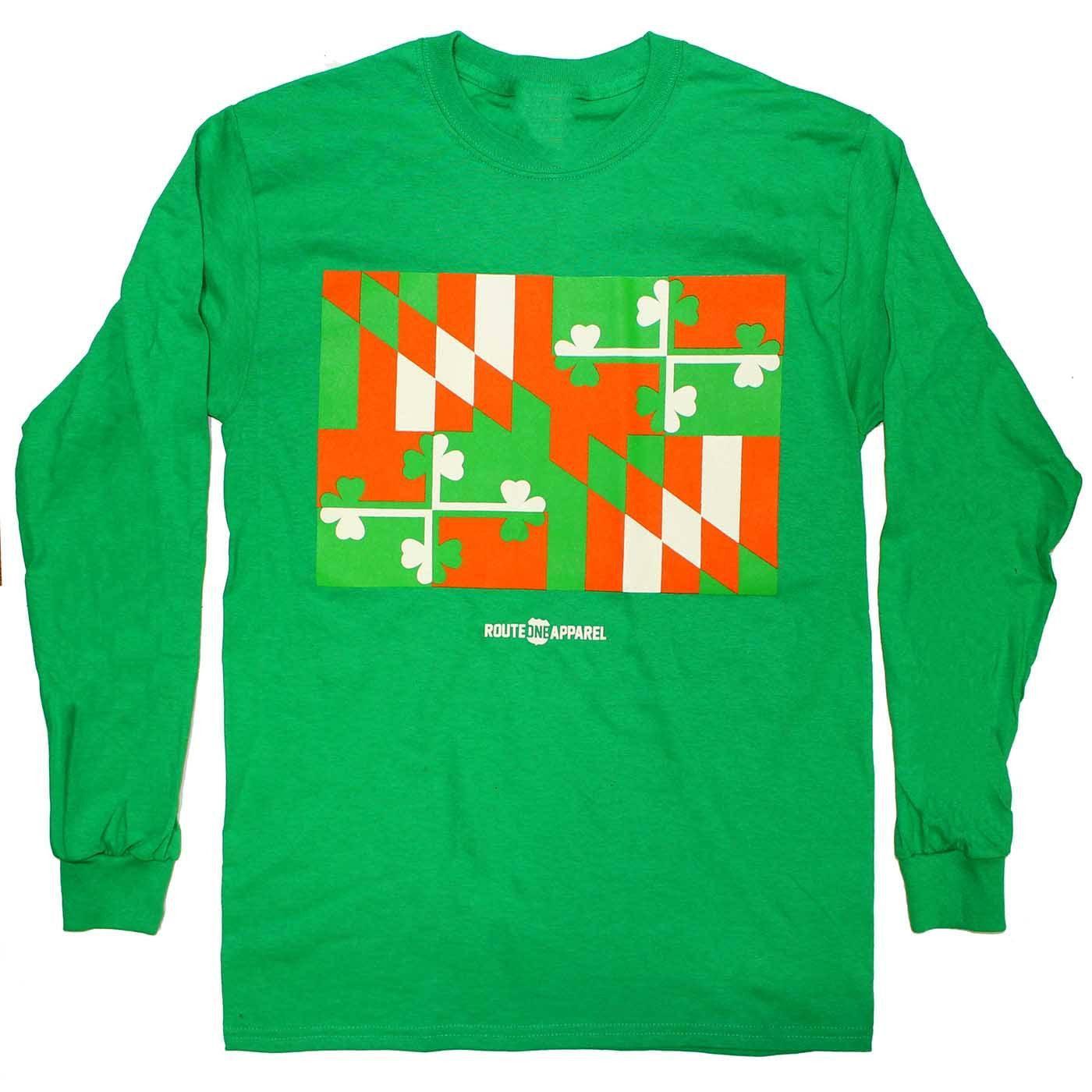 Irish Maryland Flag / Long Sleeve Shirt - Route One Apparel