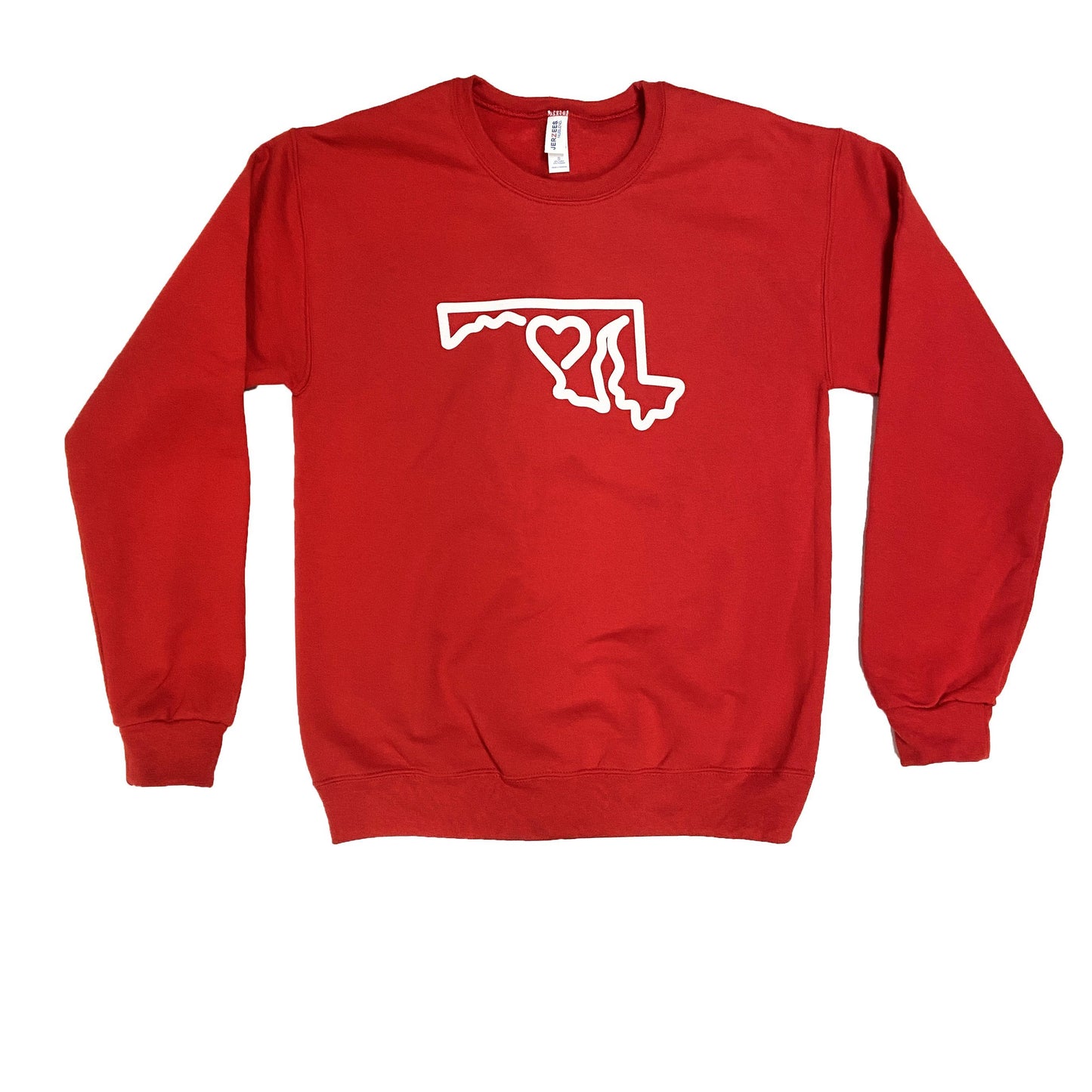 Maryland State Outline with Heart (Red) / Sweatshirt - Route One Apparel