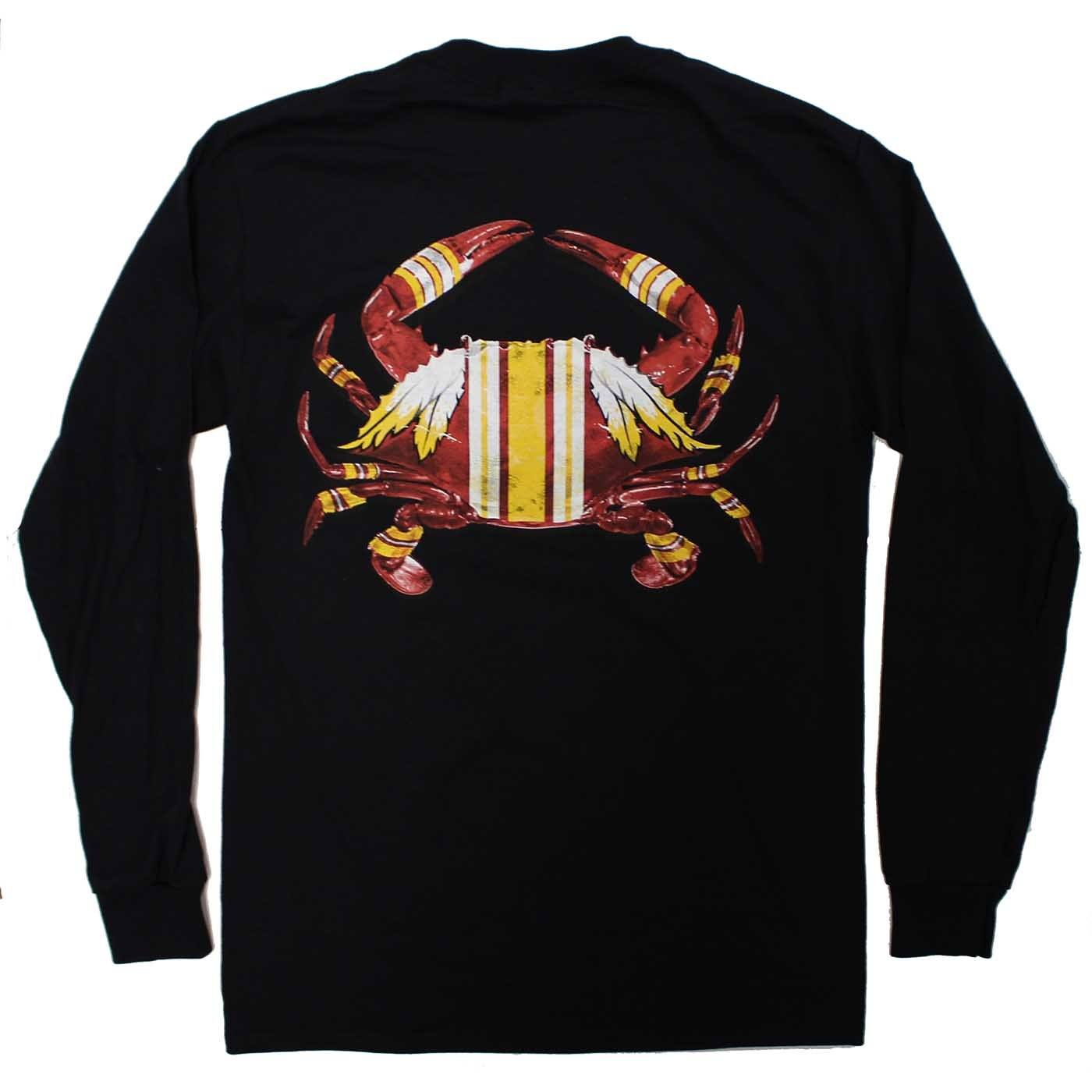 DC Football Home Team Crab *Back Print* (Black) / Long Sleeve Shirt - Route One Apparel