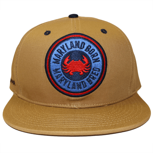 Maryland Born Maryland Bred (Tan) / Canvas Snapback Hat - Route One Apparel