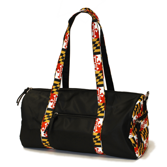 Maryland Flag Straps (Black) / Duffel Bag - Route One Apparel