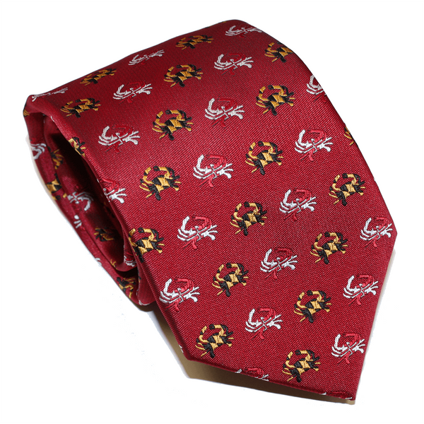 Embroidered Maryland Flag Crab (Red) / Tie | Route One Apparel