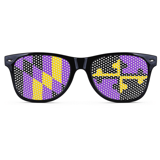 Purple & Gold Maryland LOGO Lenses (Black) / Shades - Route One Apparel