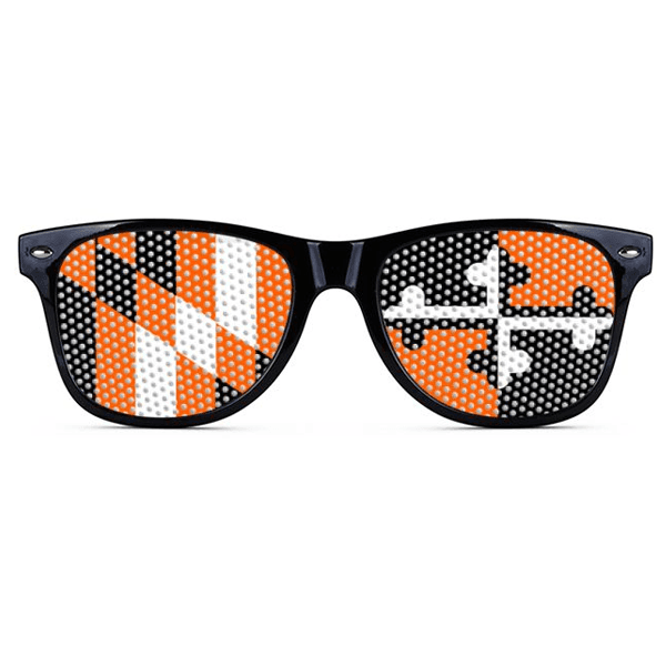 Maryland Flag Black & Orange (Black) / Logo Shades - Route One Apparel