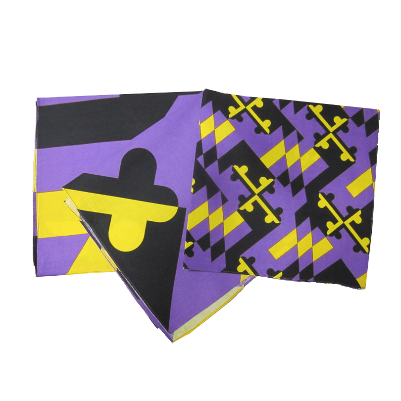 Purple & Gold Maryland Flag / Bandana (22 x 22 inch) - Route One Apparel