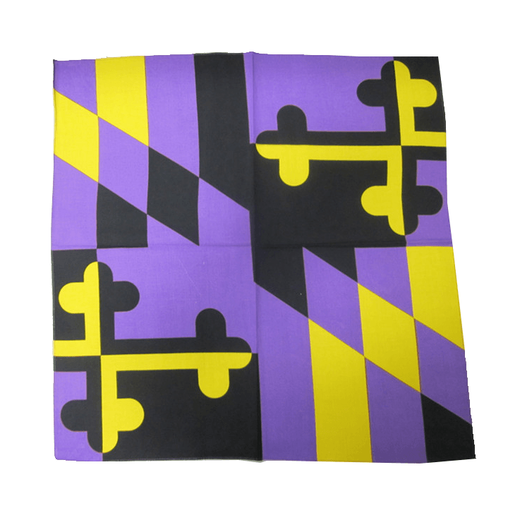 Purple & Gold Maryland Flag / Bandana (22 x 22 inch) - Route One Apparel
