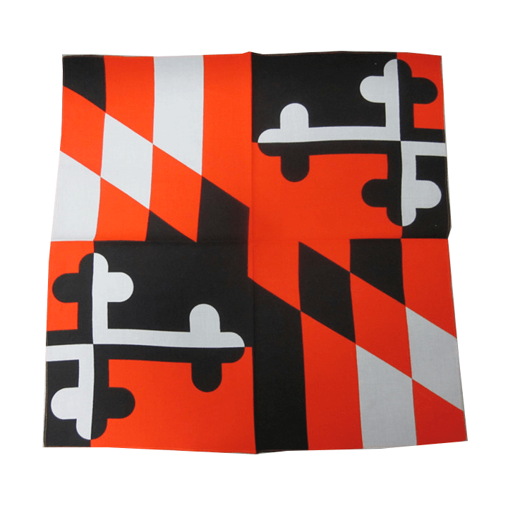 Orange & Black Maryland Flag / Bandana (22 x 22 inch) - Route One Apparel