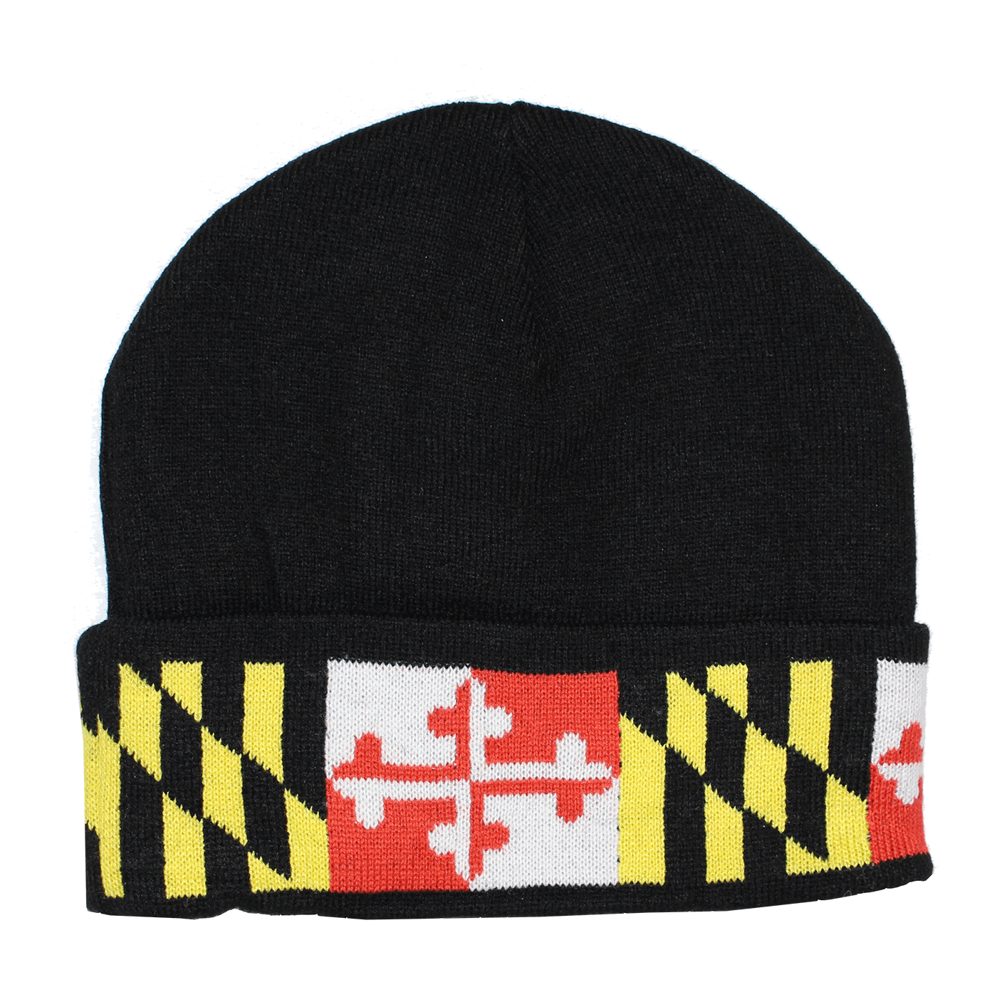 Maryland Flag (Black) / Knit Beanie Cap - Route One Apparel