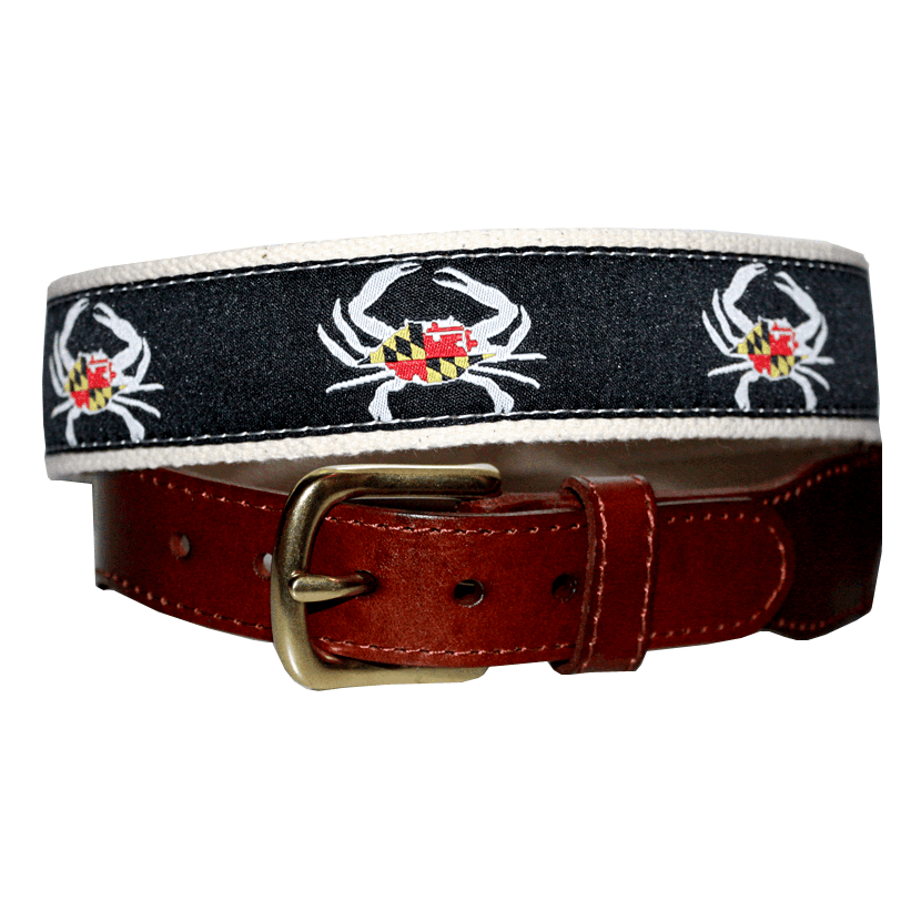 Maryland Flag Crab (Black) / Belt - Route One Apparel