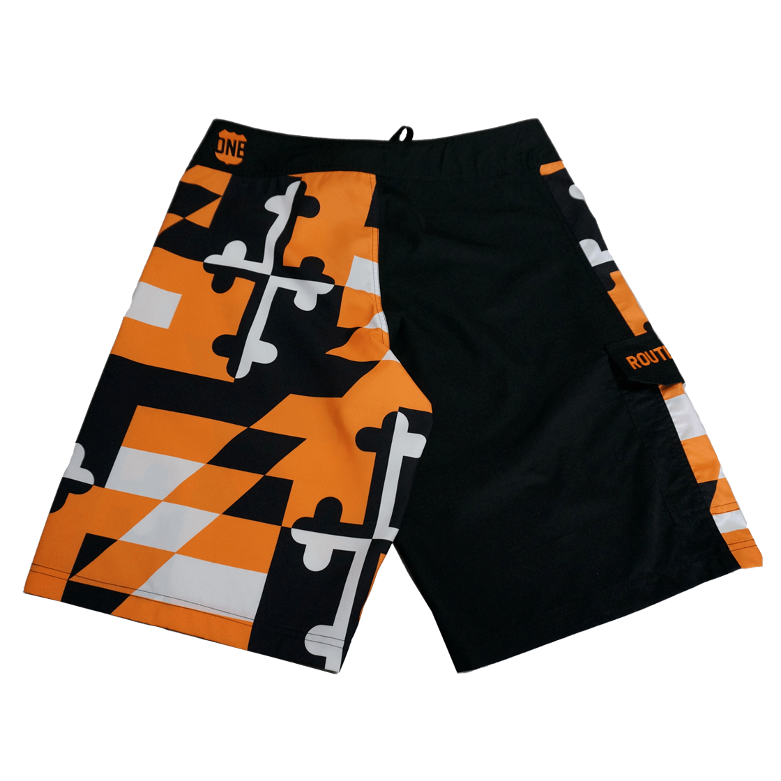 Maryland Flag Black & Orange / Board Shorts - Route One Apparel
