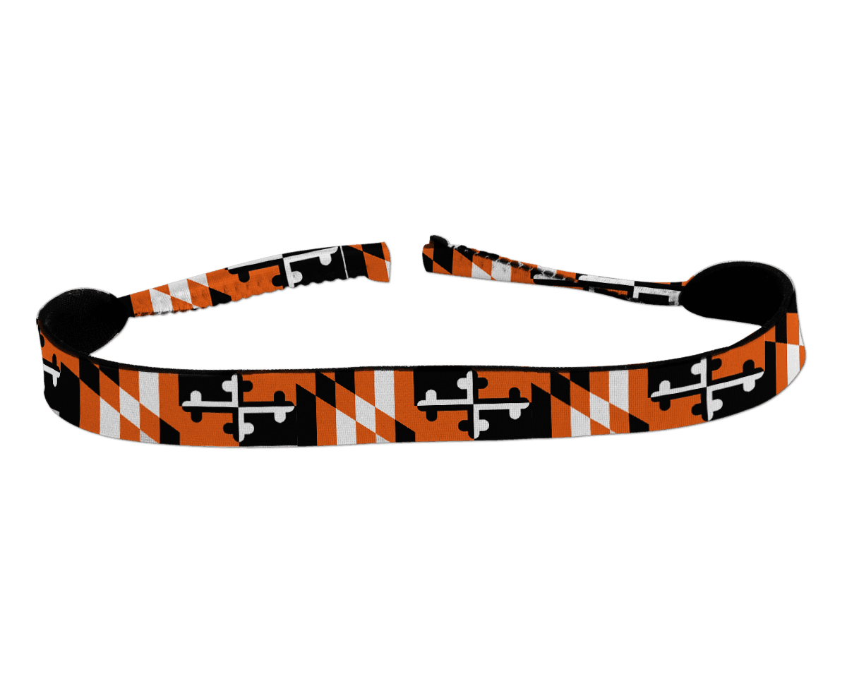 Maryland Flag Black & Orange / Neoprene Sunglass Strap - Route One Apparel