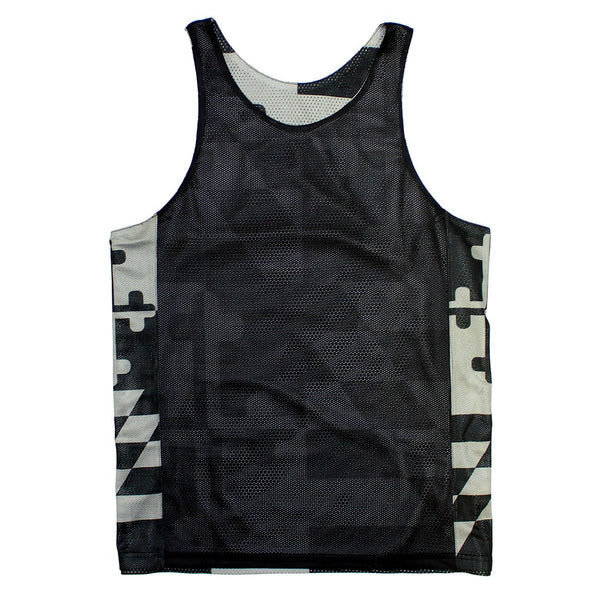 Greyscale Maryland Flag / Lacrosse Pinnie | Route One Apparel