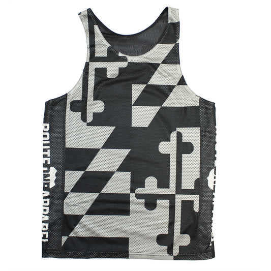 Greyscale Maryland Flag / Lacrosse Pinnie - Route One Apparel