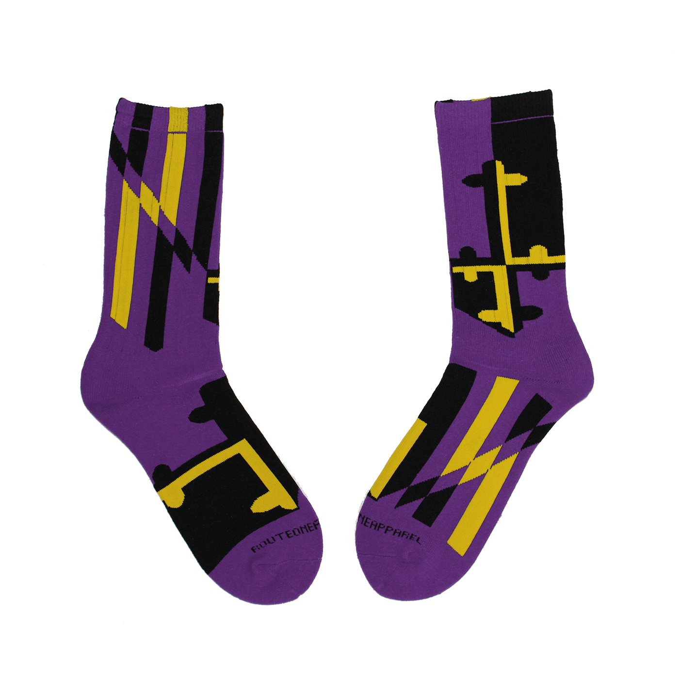 Baltimore Purple & Gold Maryland Flag / Crew Socks - Route One Apparel