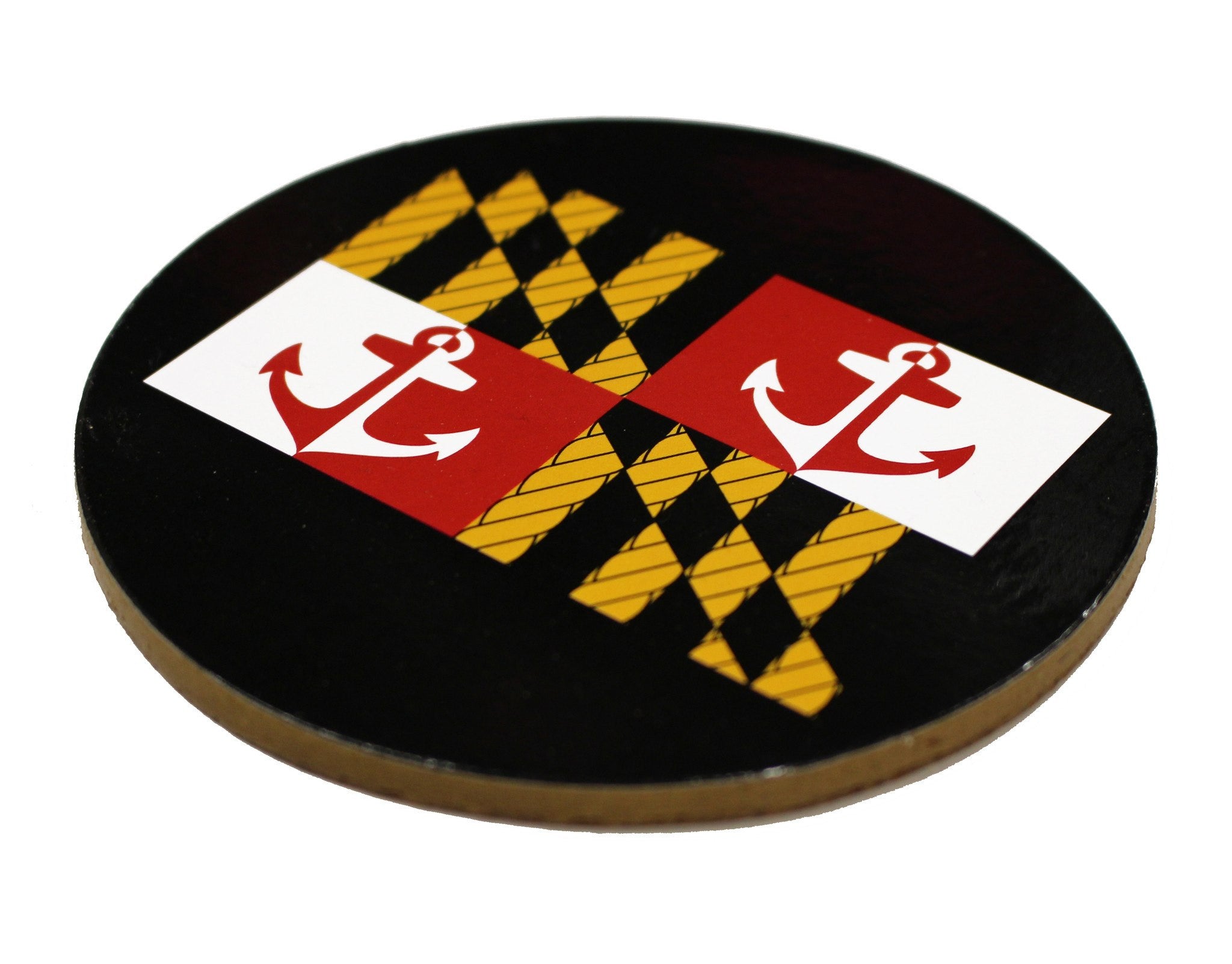 Maryland Nautical Flag (Black) / Cork Coaster - Route One Apparel