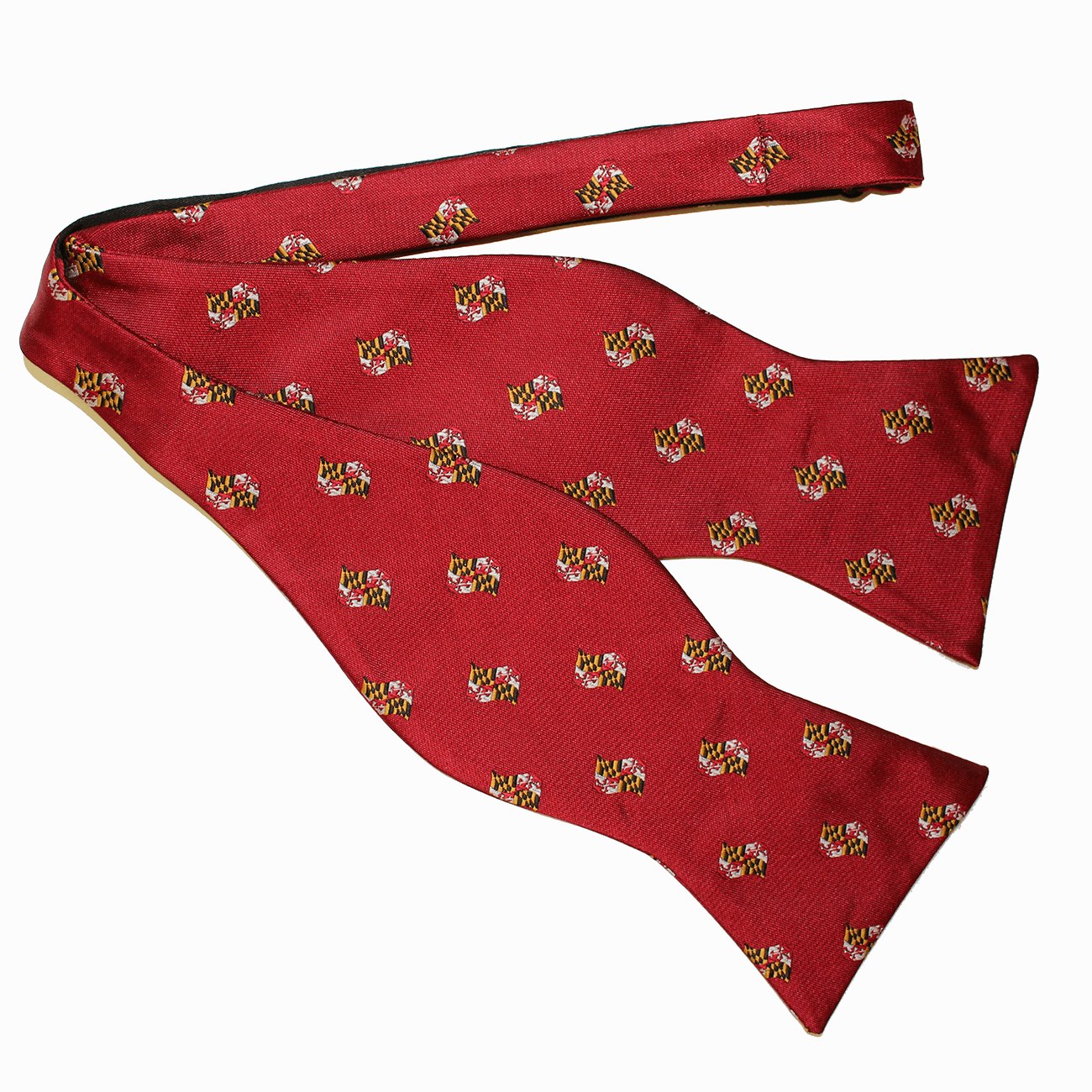 Embroidered Waving Maryland Flag (Red) / Self-Tie Bowtie - Route One Apparel