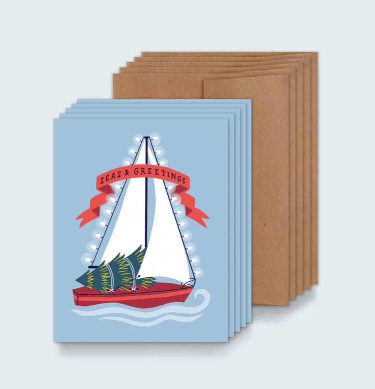 Seas & Greetings / Seasonal Greeting Card - Route One Apparel