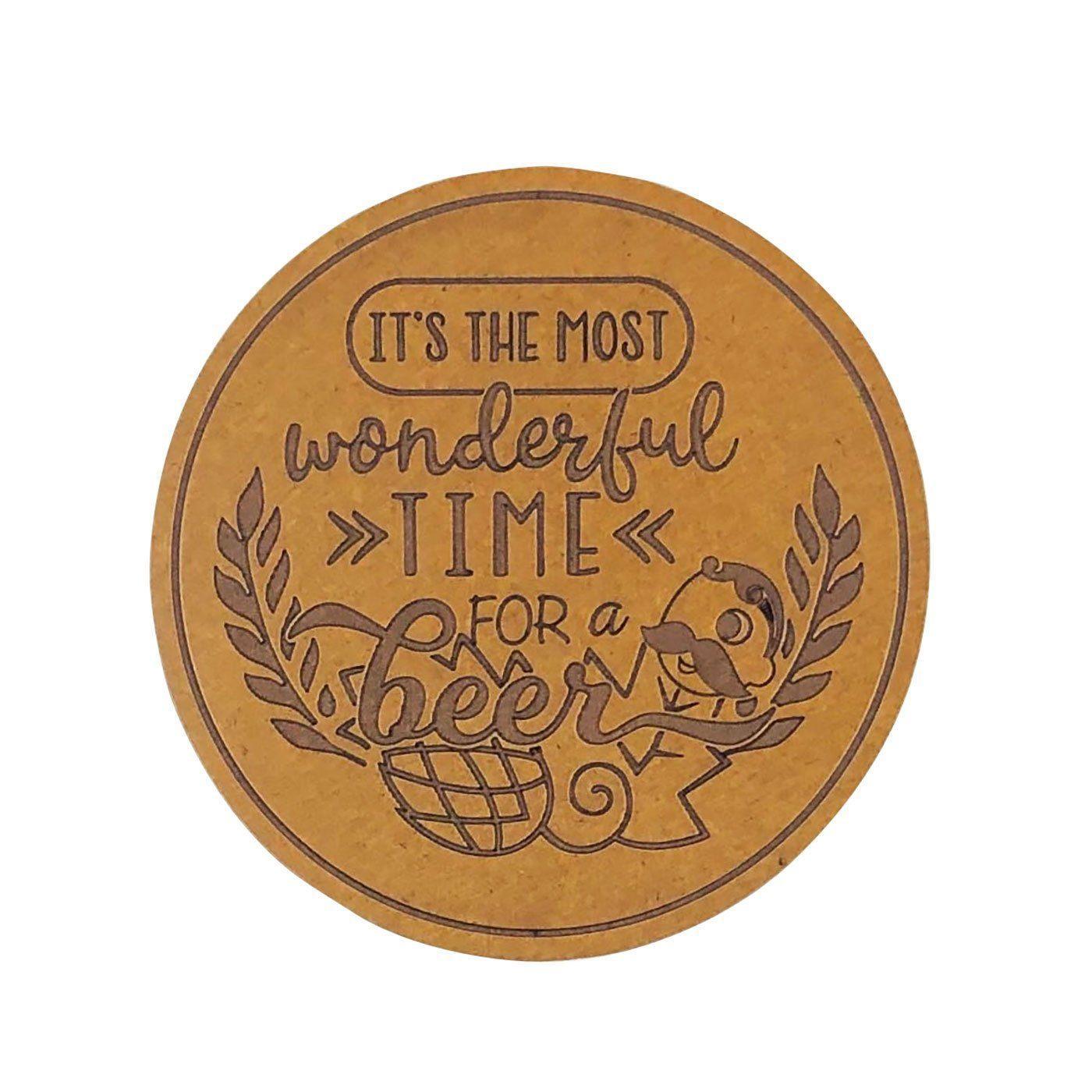 It's The Most Wonderful Time for a Beer / Wooden Coaster - Route One Apparel
