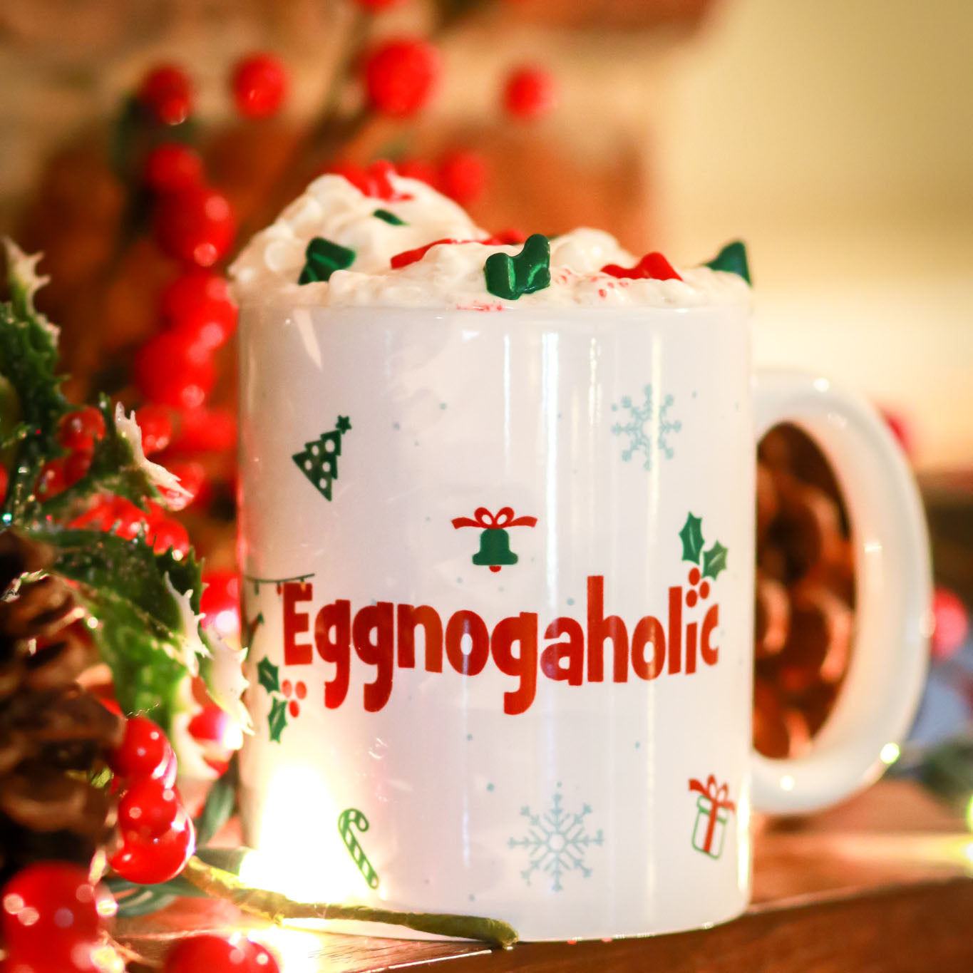 Eggnogaholic (White) / Mug - Route One Apparel