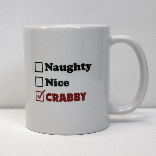 Naughty, Nice, Crabby (White) / Mug - Route One Apparel