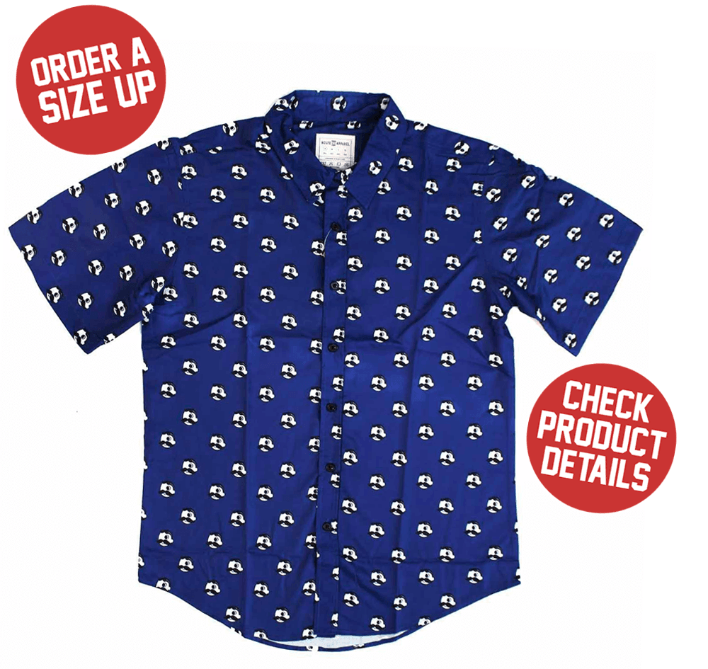 Natty Boh Logo Pattern (Navy Blue) / Hawaiian Shirt - Route One Apparel