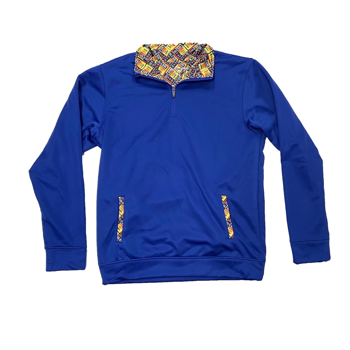 Old Bay Pattern Logo Trim (Blue) / Pullover - Route One Apparel