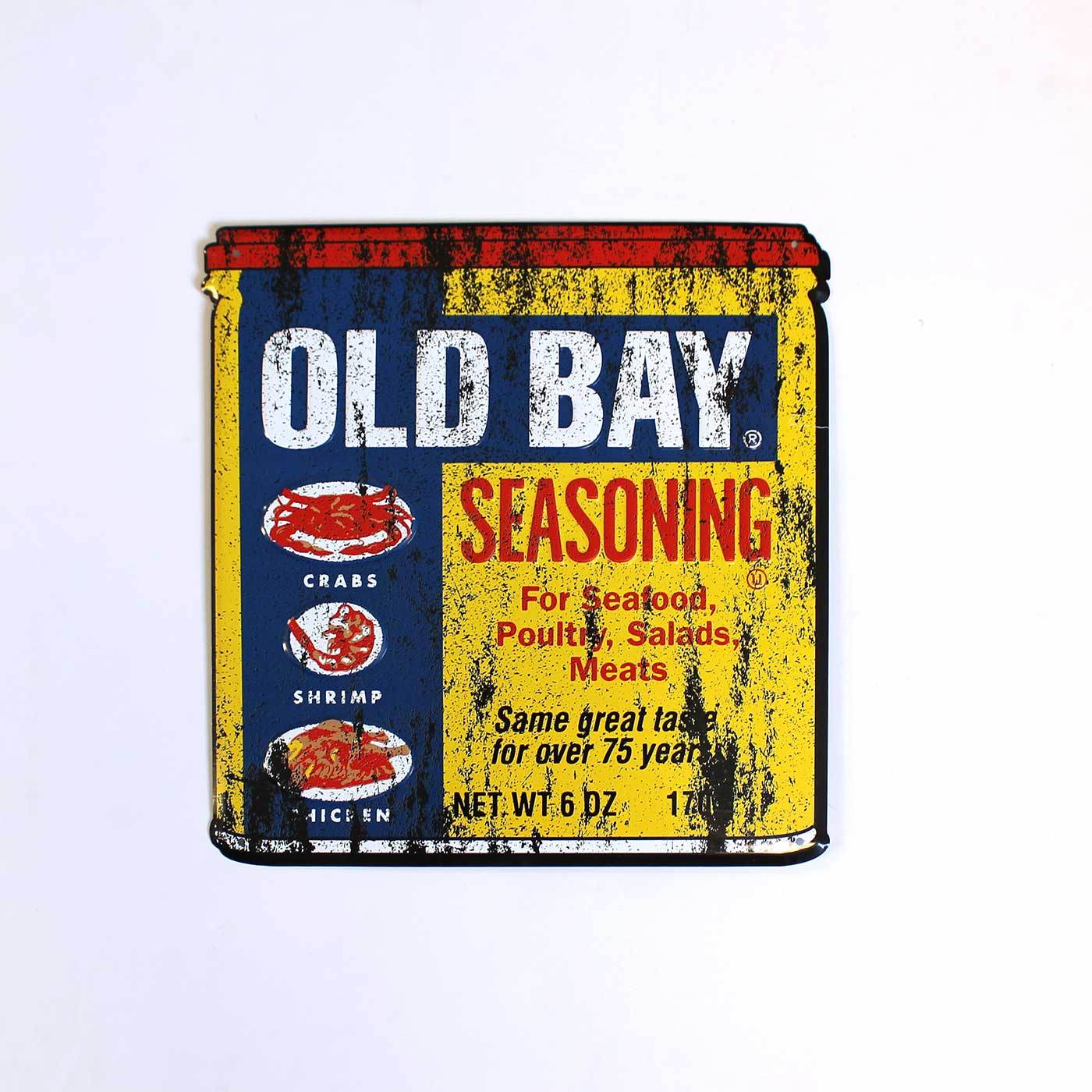 Distressed Old Bay Can / Aluminum Sign - Route One Apparel