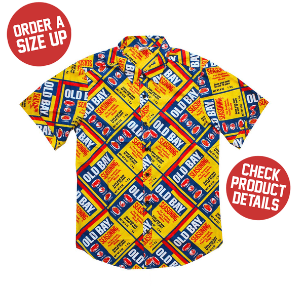 Flat OLD BAY Can Pattern / Hawaiian Shirt | Route One Apparel