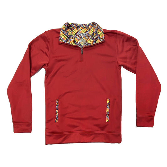 Old Bay Pattern Logo Trim (Red) / Pullover - Route One Apparel