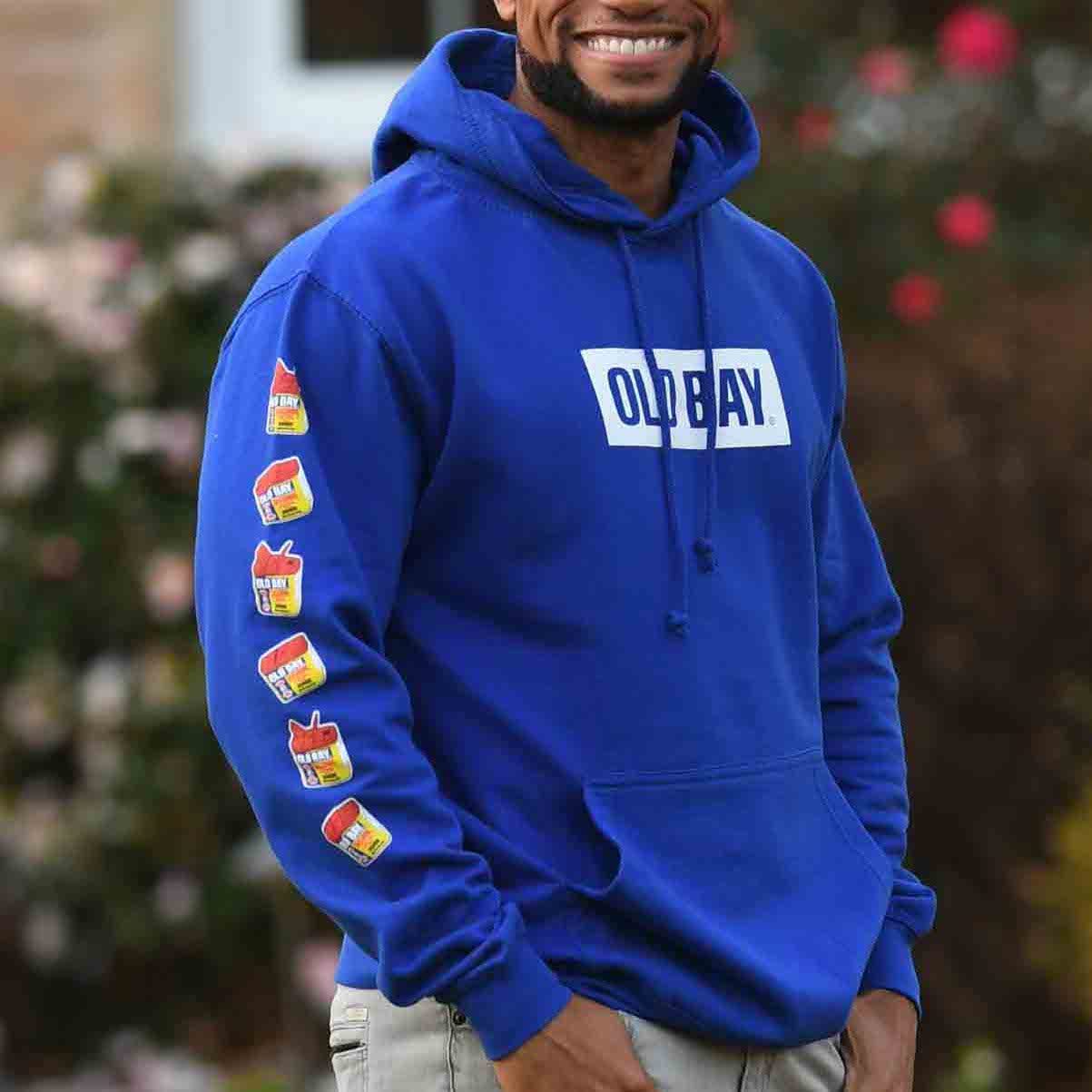 Old Bay - Can Pattern Sleeve (Royal) / Hoodie - Route One Apparel