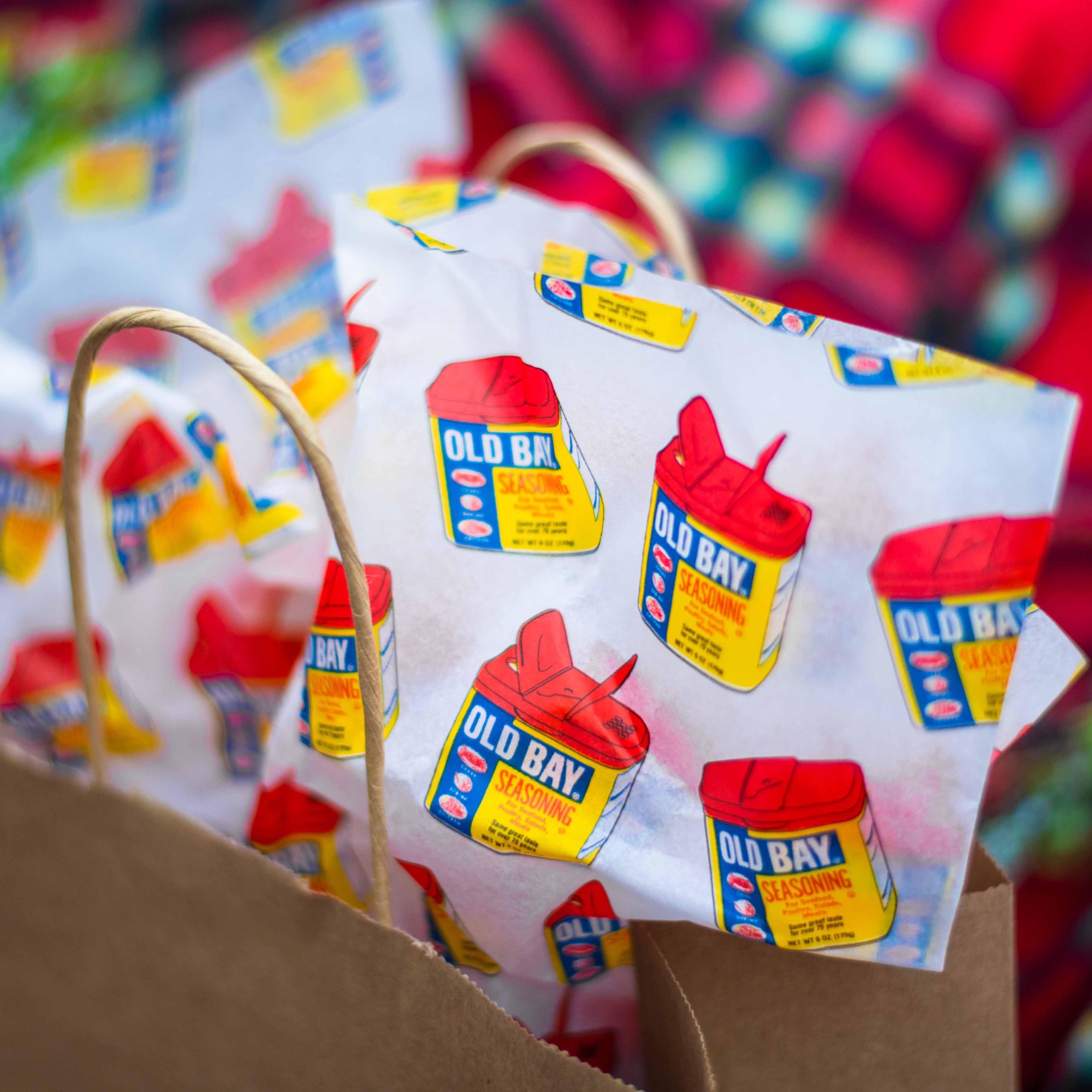 Old Bay 3-D Can Pattern (White) / Tissue Paper Pack - Route One Apparel